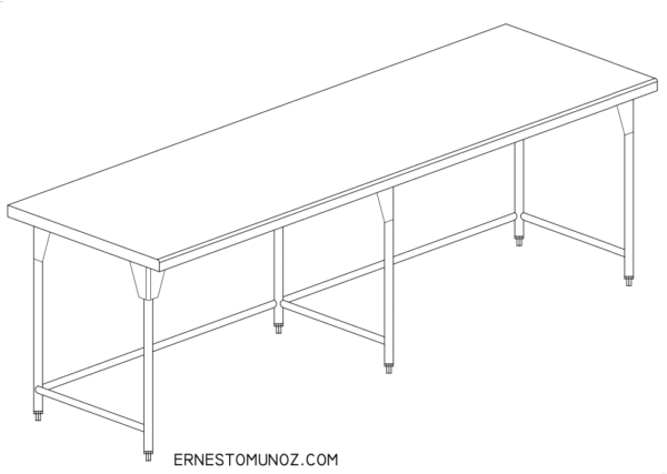 MESA DE TRABAJO EN ISLA 200