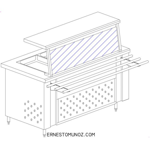 BARRA DE SERVICIO REFRIGERADA 3 INSERTOS ENTEROS 120