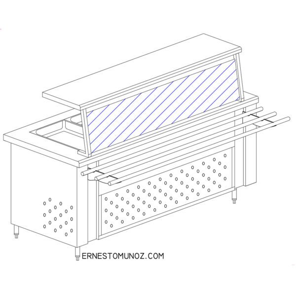 BARRA DE SERVICIO REFRIGERADA 4 INSERTOS ENTEROS 145