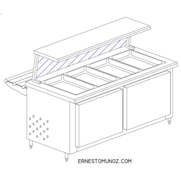 BARRA DE SERVICIO REFRIGERADA 4 INSERTOS ENTEROS 145 - Image 2