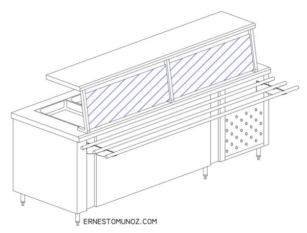 BARRA DE SERVICIO REFRIGERADA 5 INSERTOS ENTEROS 180