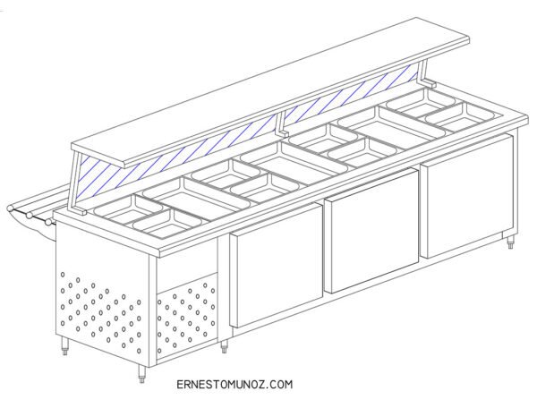 BARRA DE SERVICIO REFRIGERADA 7 INSERTOS ENTEROS 243 - Image 2