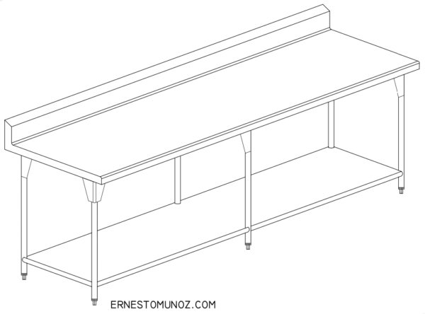 MESA DE TRABAJO A MURO CON ENTREPAÑO 230 - Image 3